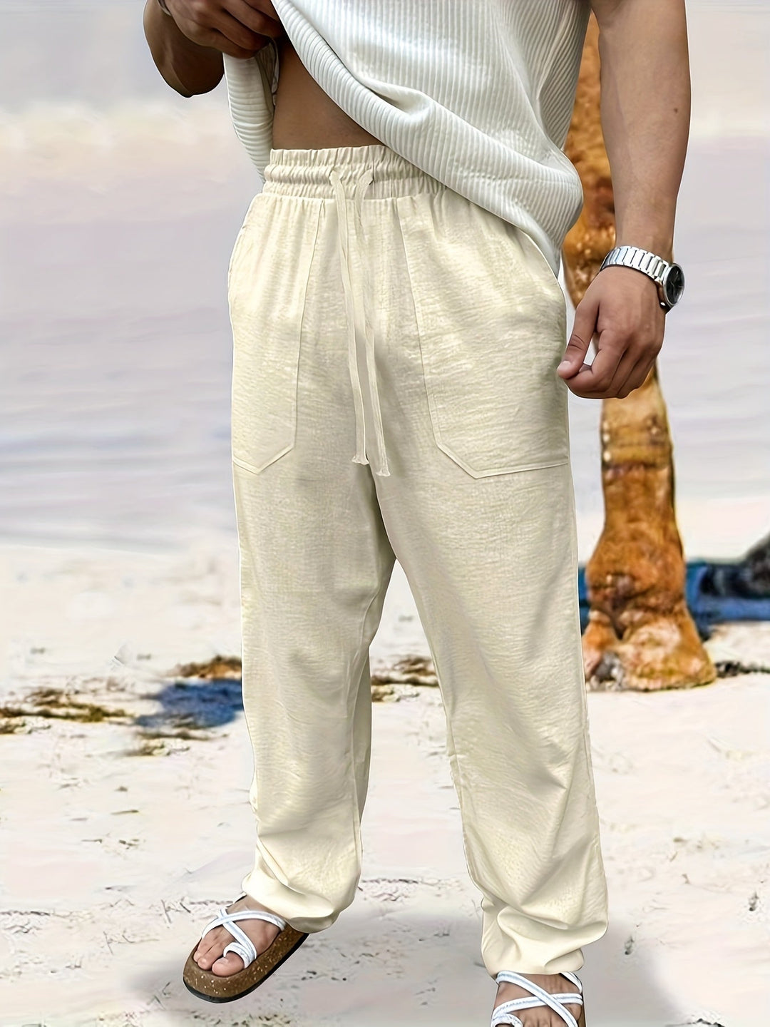 Levoire | Rento Loosefit Pantalon Homme 100% Coton Couleur kaki