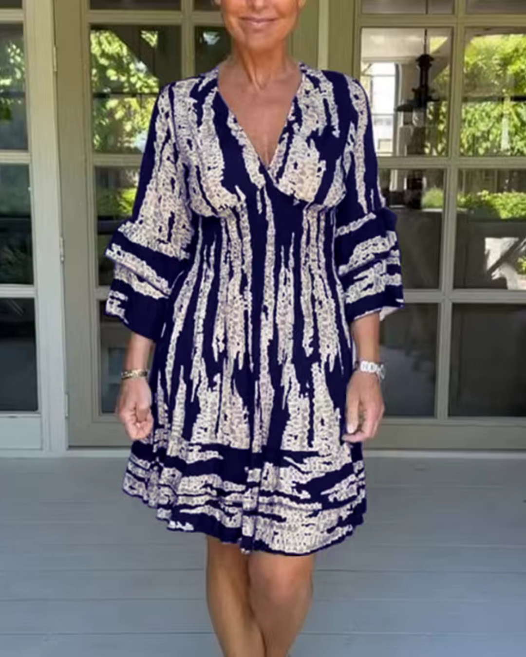 Levoire | Robe coupée avec imprimé floral Bleu