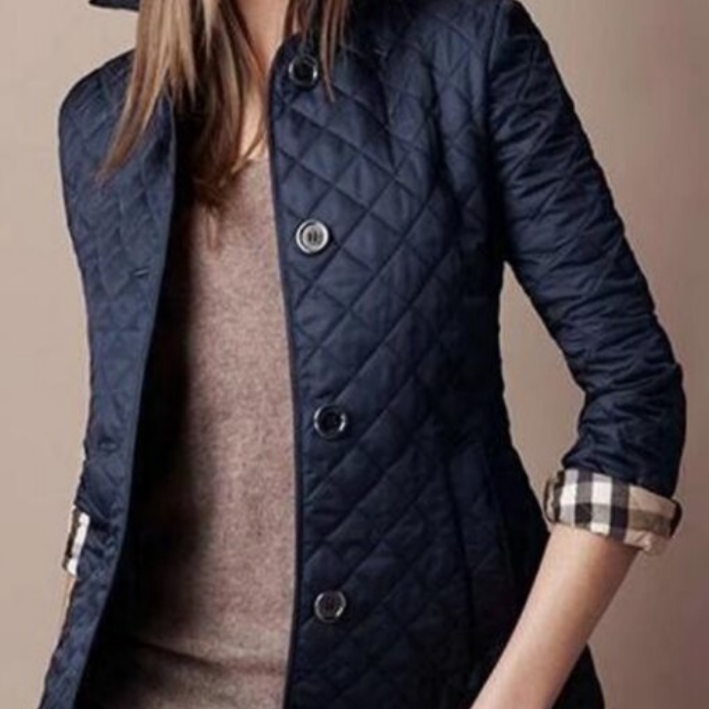 Levoire | Veste Pour Femmes Élégante Matelassée Bleu marine