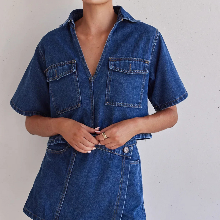 Levoire | Shorts En Denim Satz Pour Un Look D'Été Décontracté Bleu