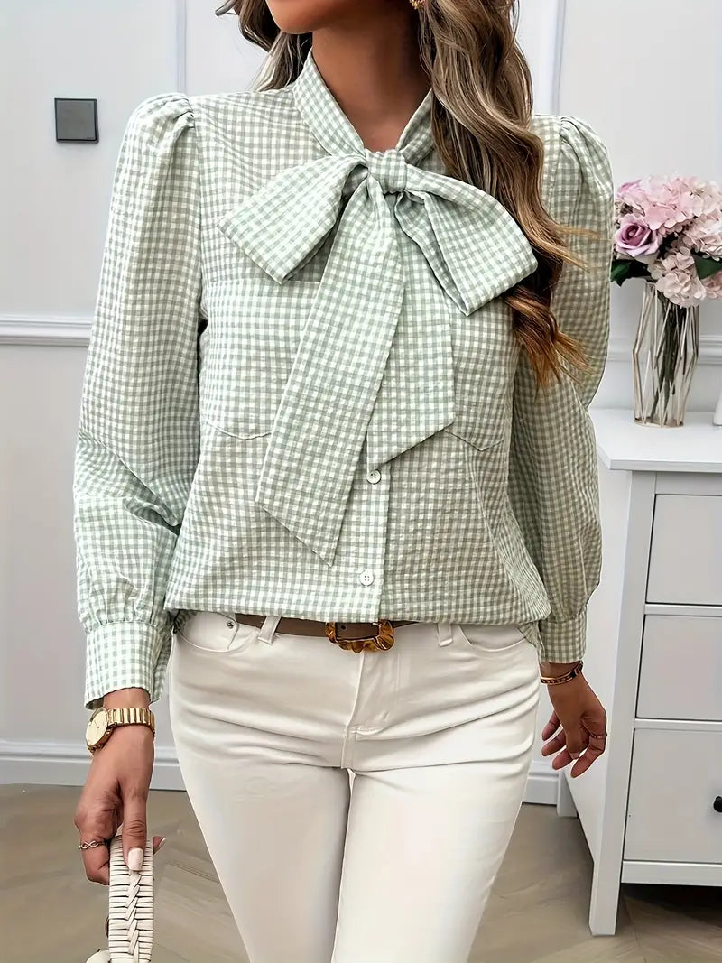 Levoire | Blouse En Coton Avec Nœud Vert clair