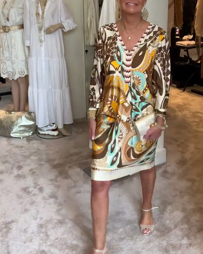 Levoire | Robe imprimée vintage Marron