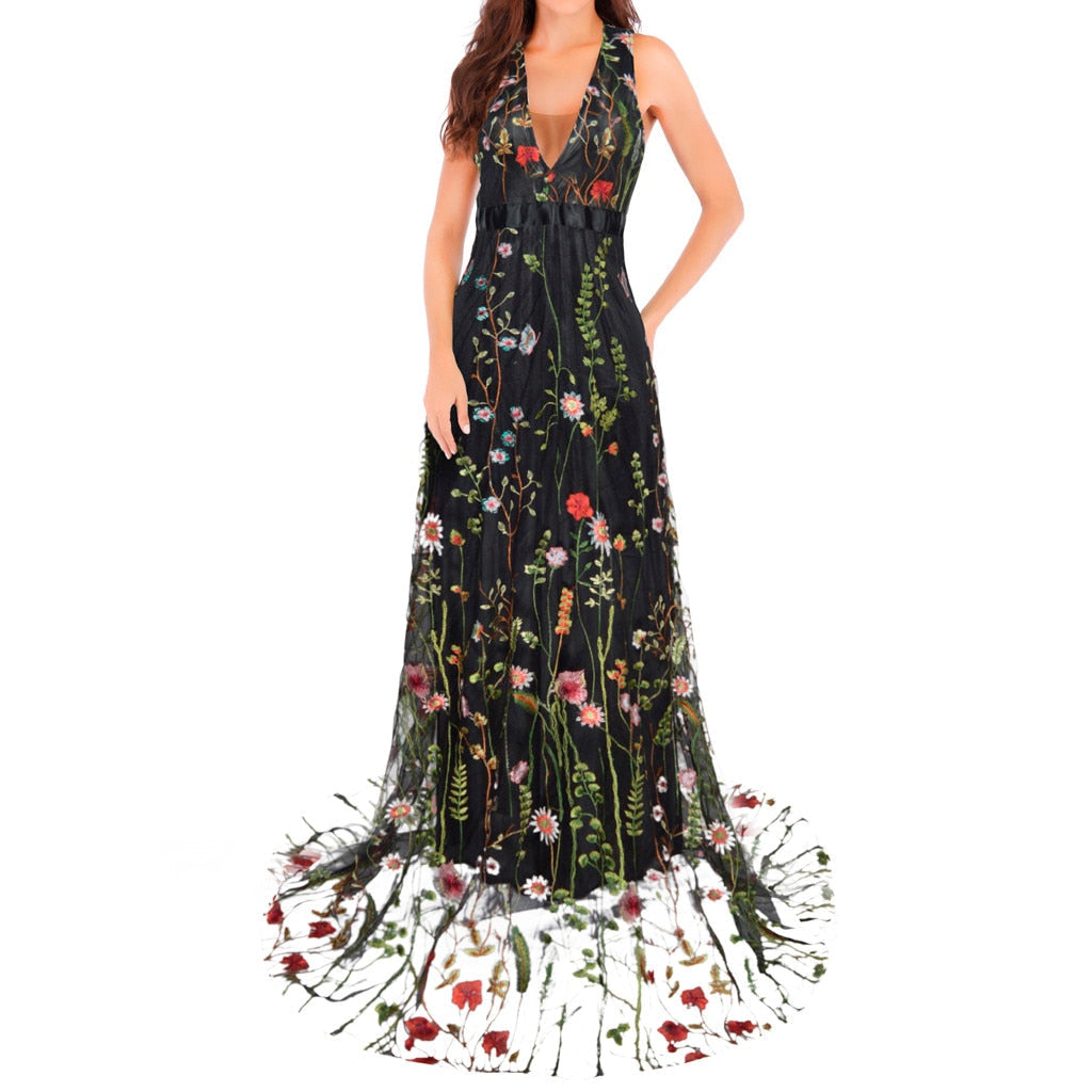 Levoire | Magnifique robe sans manches brodée