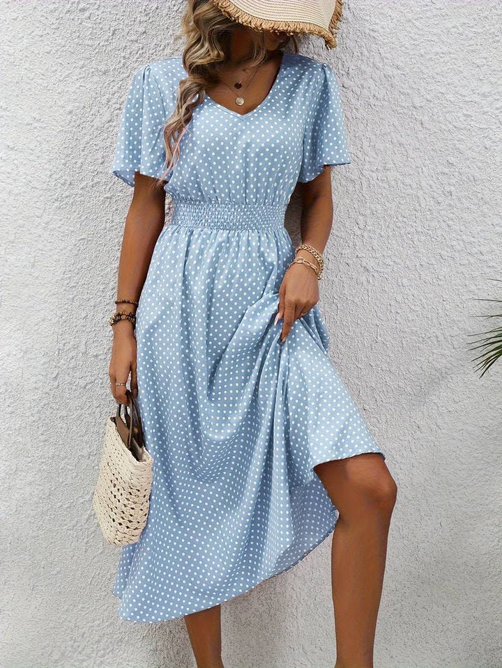 Levoire | Robe Courte À Manches Courtes À Imprimé Intégral Pour Le Printemps Et L'Été