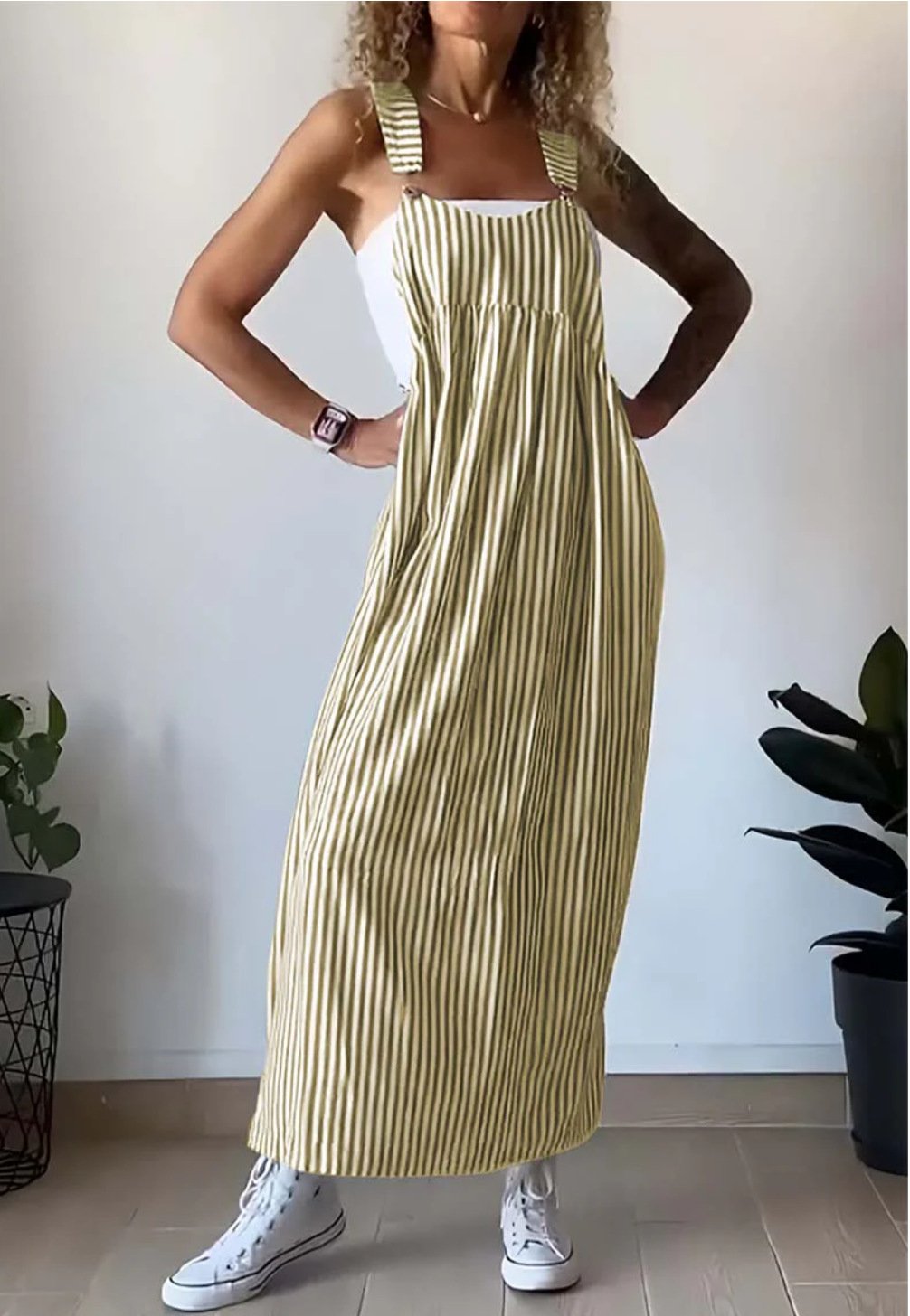 Levoire | Robe Rayée Décontractée Jaune