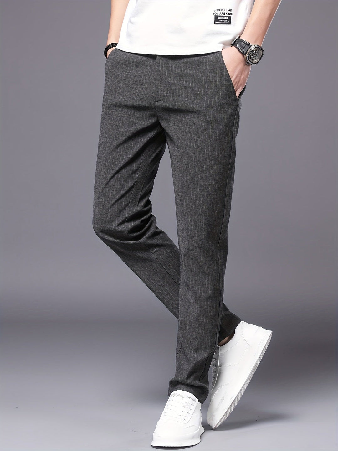 Levoire | Pantalons Stretch Slim Fit À Jambe Droite
