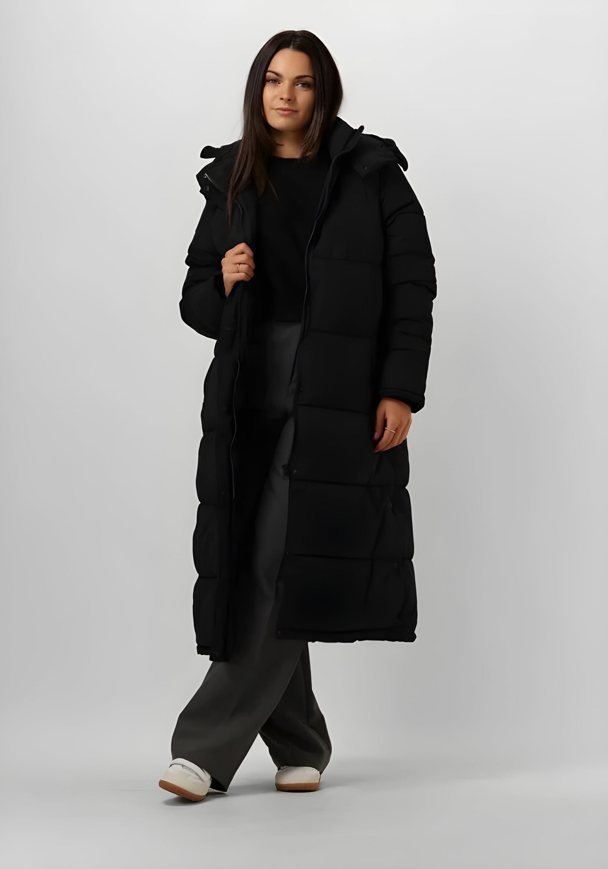 Levoire | Long warm hooded jacket with zipper 2XL