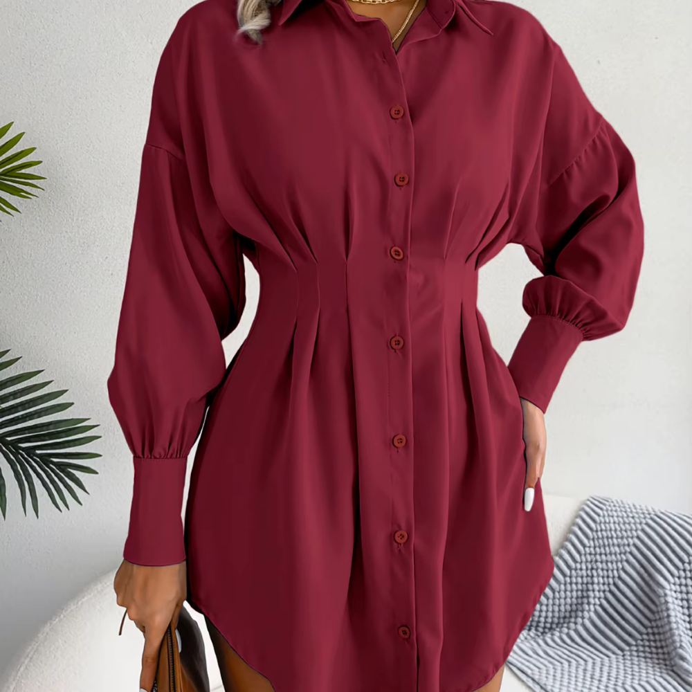 Levoire | Robe Col Élégant Avec Des Noueds À La Taille Winerot