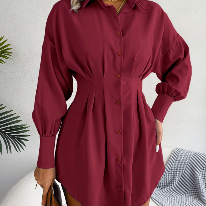 Levoire | Robe Col Élégant Avec Des Noueds À La Taille Winerot