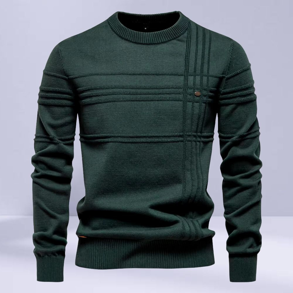 Levoire | Pull Classique Pour Homme Avec Design Structuré Vert