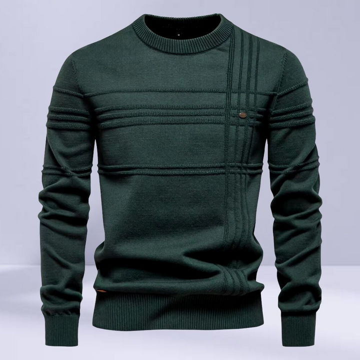 Levoire | Pull Classique Pour Homme Avec Design Structuré Vert