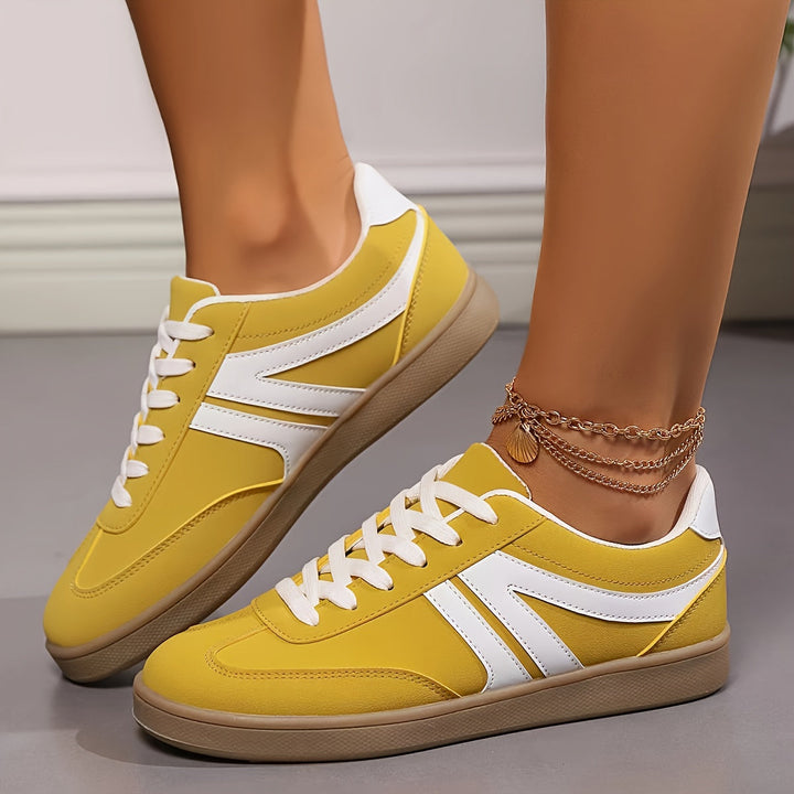 Levoire | Sneaker Femme Confortable En Couleurs Unies Jaune