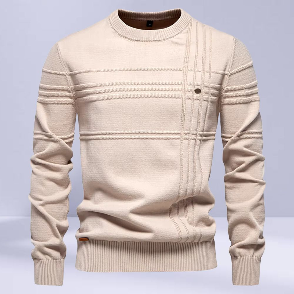 Levoire | Pull Classique Pour Homme Avec Design Structuré Beige