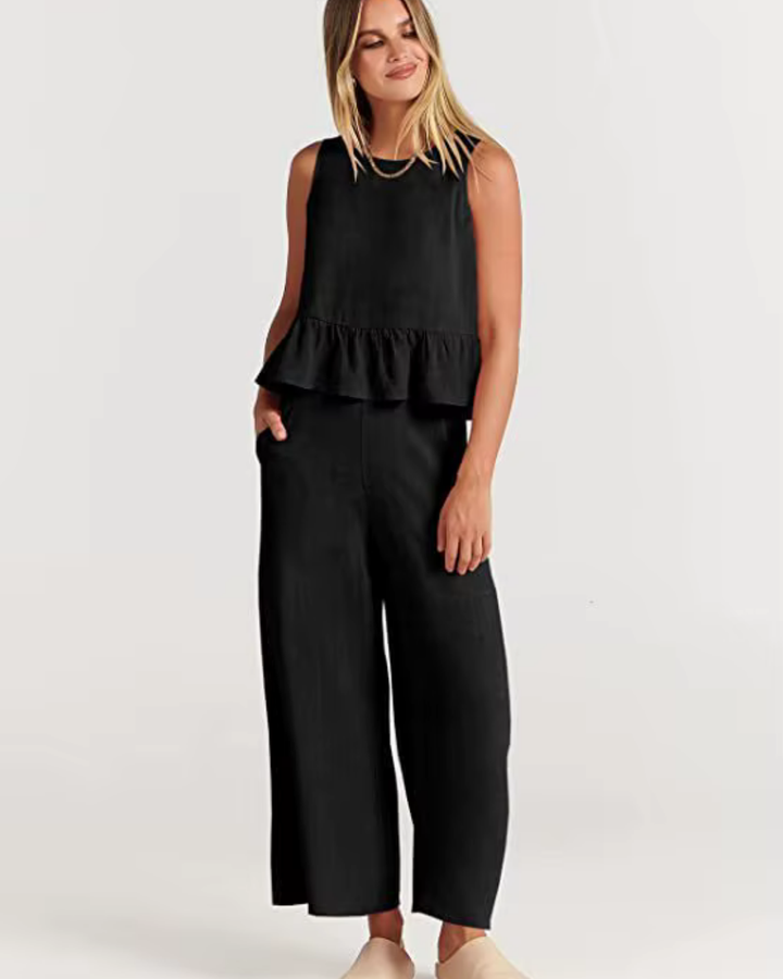 Levoire | La phrase avec un pantalon large Noir