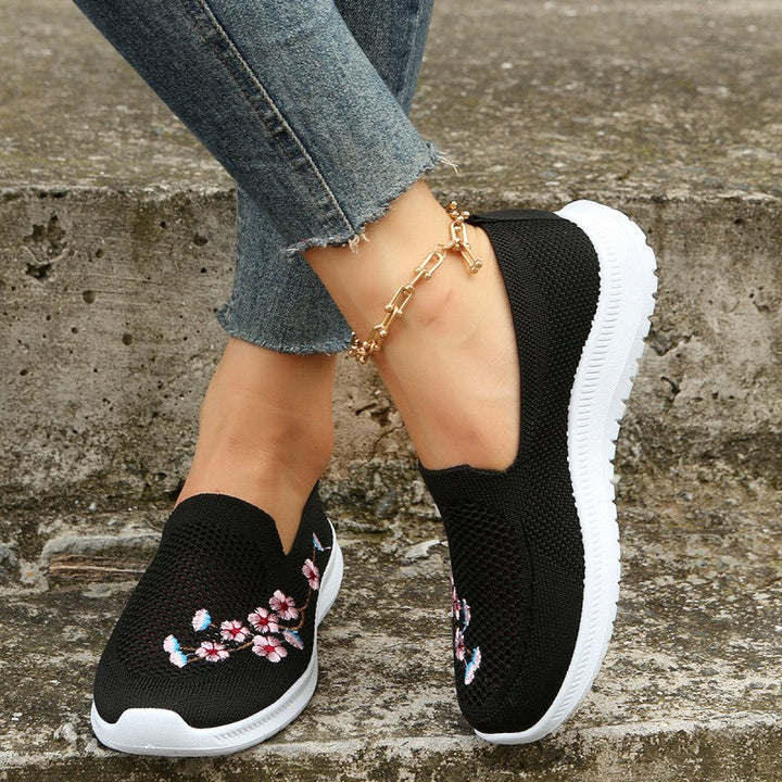 Levoire | Chaussures Avec Broderie De Fleurs Noir