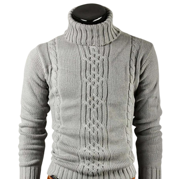 Levoire | Chemises À Col Puffer Tricotées Chaudes, Avec Modèle De Câble Gris