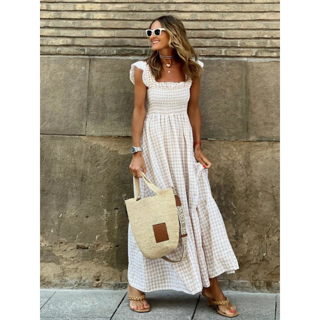 Levoire | Robe Maxi Avec Volants Pour Femmes Blanc