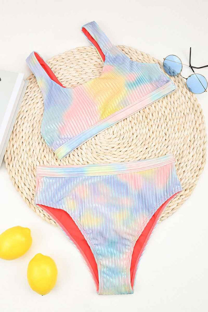Levoire | Maillot de bain bandeau multi-crinkle Bleu Multi