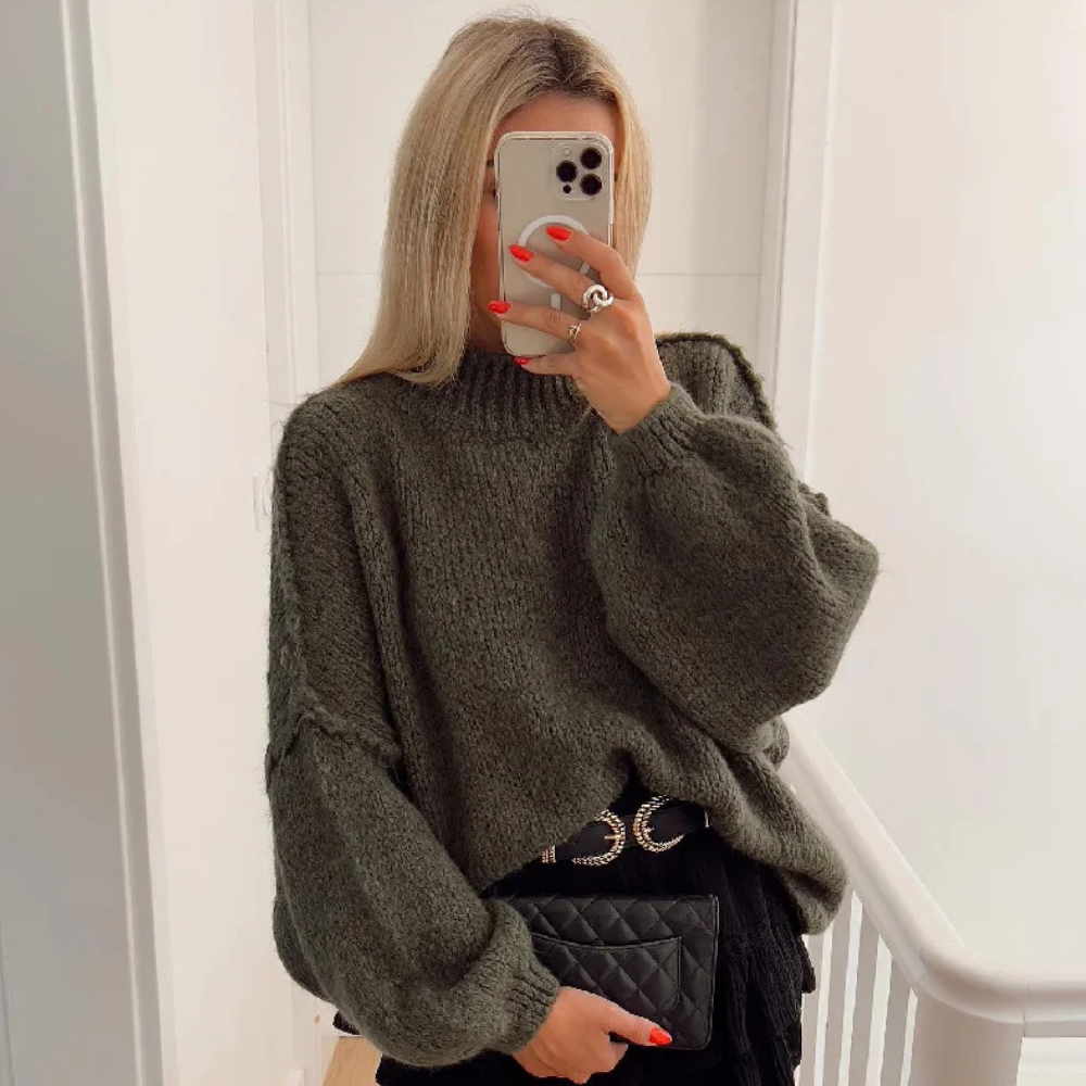 Levoire | Pull En Tricot Surdimensionné Pour Femmes Pour Un Style Décontracté Vert