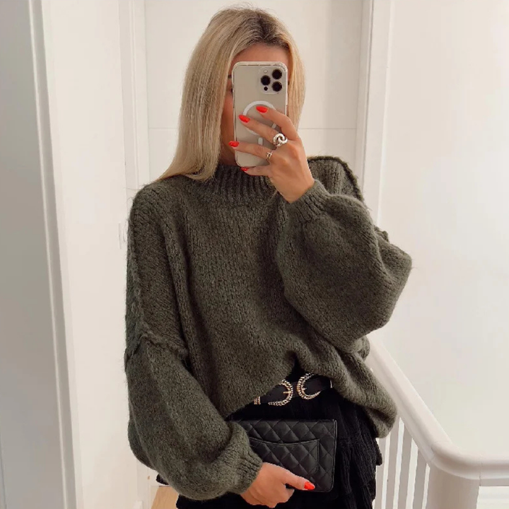 Levoire | Pull En Tricot Surdimensionné Pour Femmes Pour Un Style Décontracté Vert