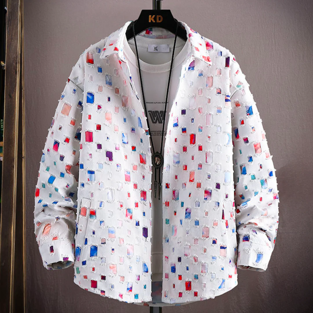Levoire | Polo Chemise Bouton Bas Pour Hommes Multicolore