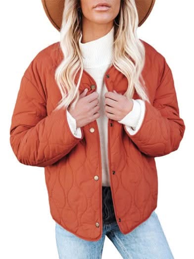 Levoire | Veste En Tissu Matelassé Pour Femmes Pour L'Élégance Et Le Confort Orange