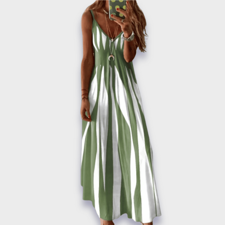 Levoire | Robe D'Été Longue En Tissu Premium Fait Main Vert clair