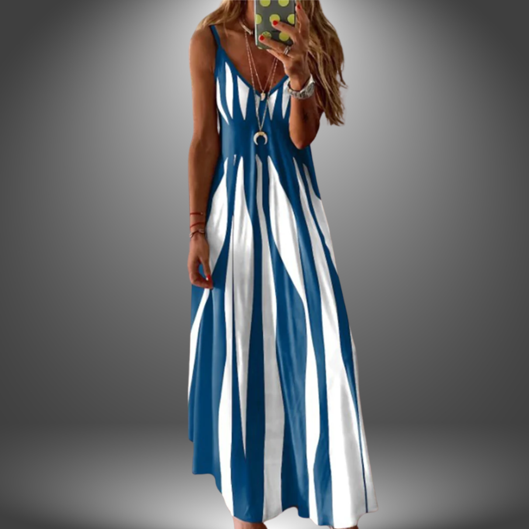 Levoire | Robe Longue Décontractée Fait Main Bleu