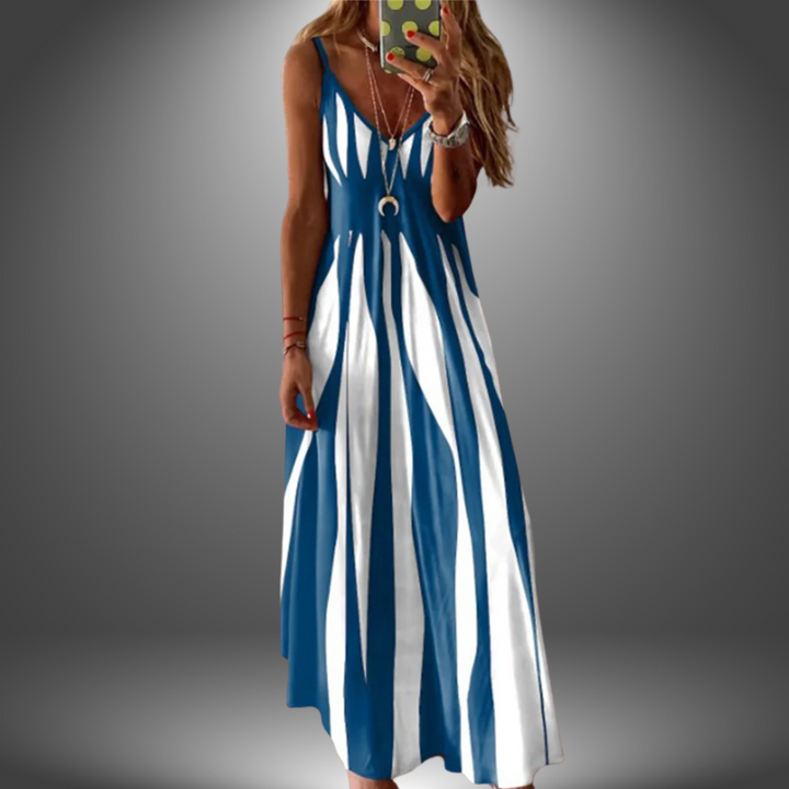 Levoire | Robe Longue Décontractée Fait Main Bleu