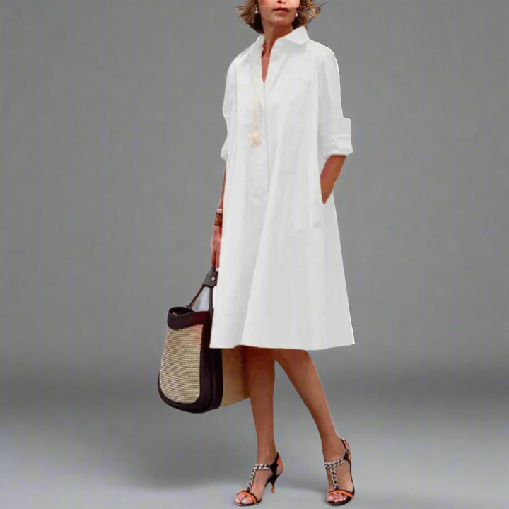 Levoire | Robe Polo Stylée En Tissu Premium Blanc