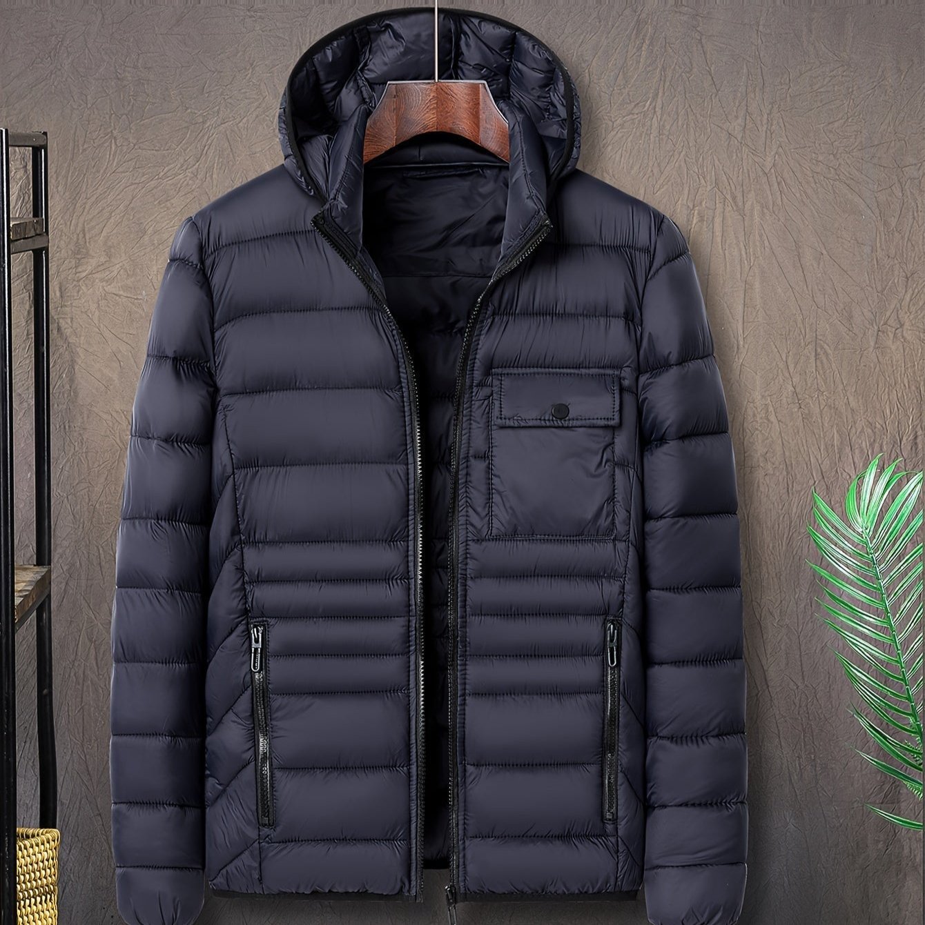 Levoire | Veste À Capuche À Manches Longues Avec Zip Et Poches Bleu