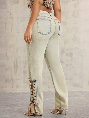 Levoire | Femme À Lacets Taille Haute Jeans