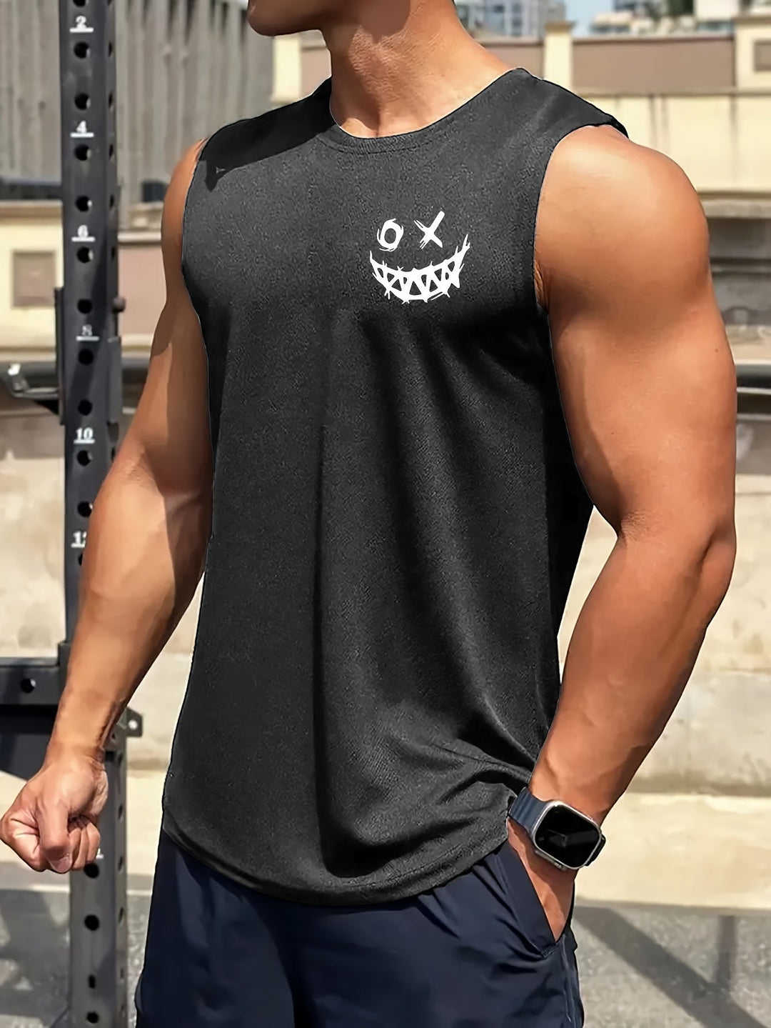 Levoire | Visage Souriant T-Shirt Gris foncé