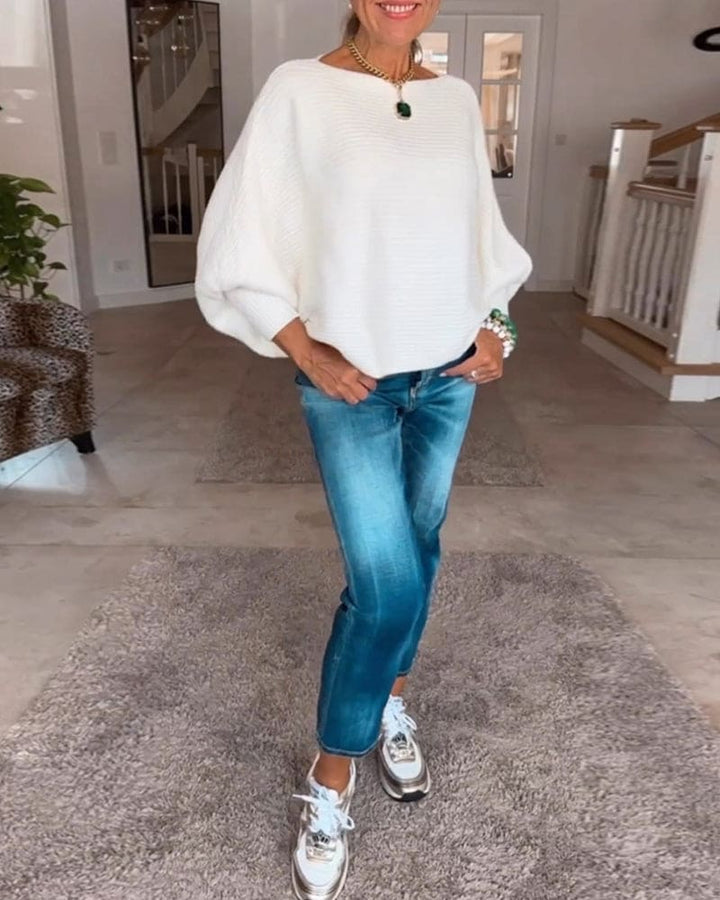Levoire | Pull Élégant Avec Col Large Et Manches Bouffantes