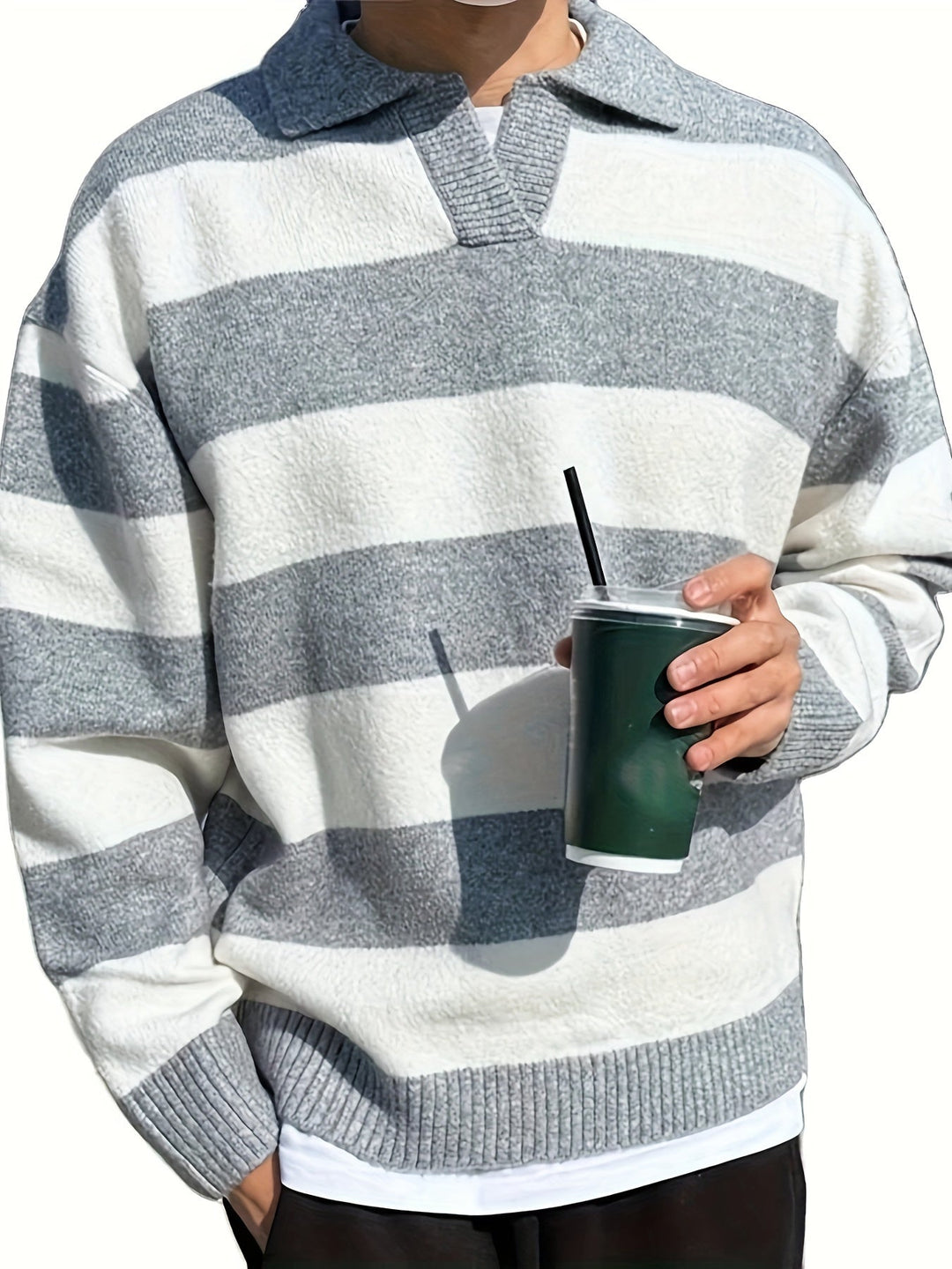 Levoire | Mies Pull-Over Avec Des Blocs De Couleur Et Des Rayures