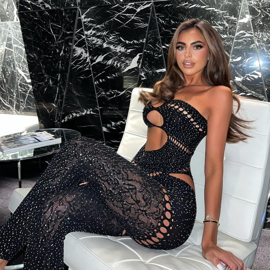 Levoire | Fille Jumpsuit Orné De Strass Noir