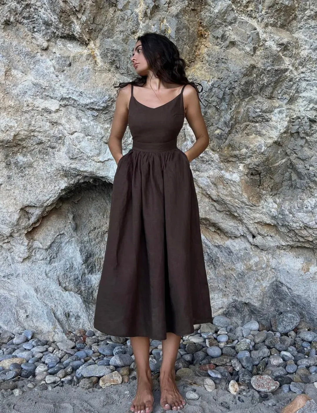 Levoire | Robe Courte À Lacets Pour Femmes Braun