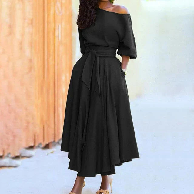 Levoire | Robe Élégante À Fente noir