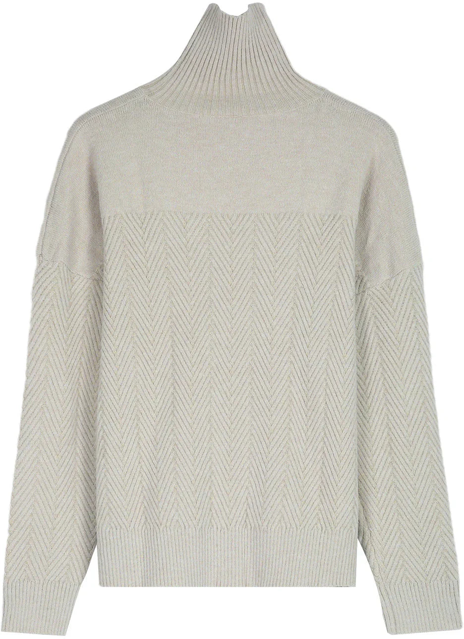 Levoire | Confort Classique Col Montant Tricoté Avec Motif Chevron