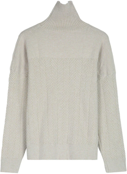 Levoire | Confort Classique Col Montant Tricoté Avec Motif Chevron