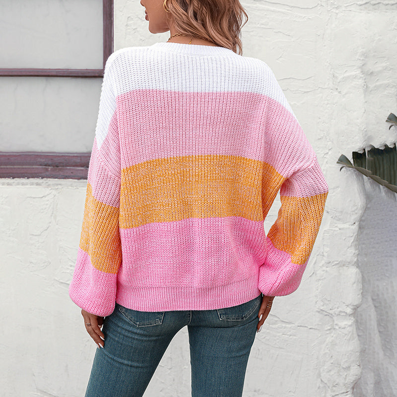 Levoire | En Tricot Décontracté À Blocs De Couleurs