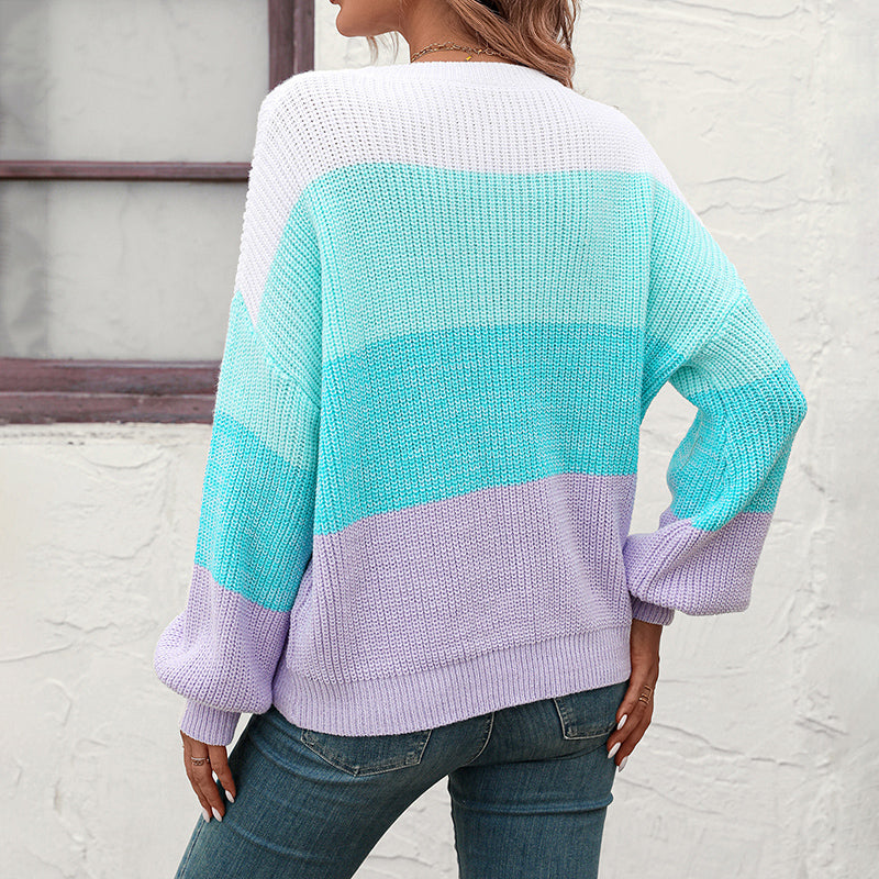 Levoire | En Tricot Décontracté À Blocs De Couleurs
