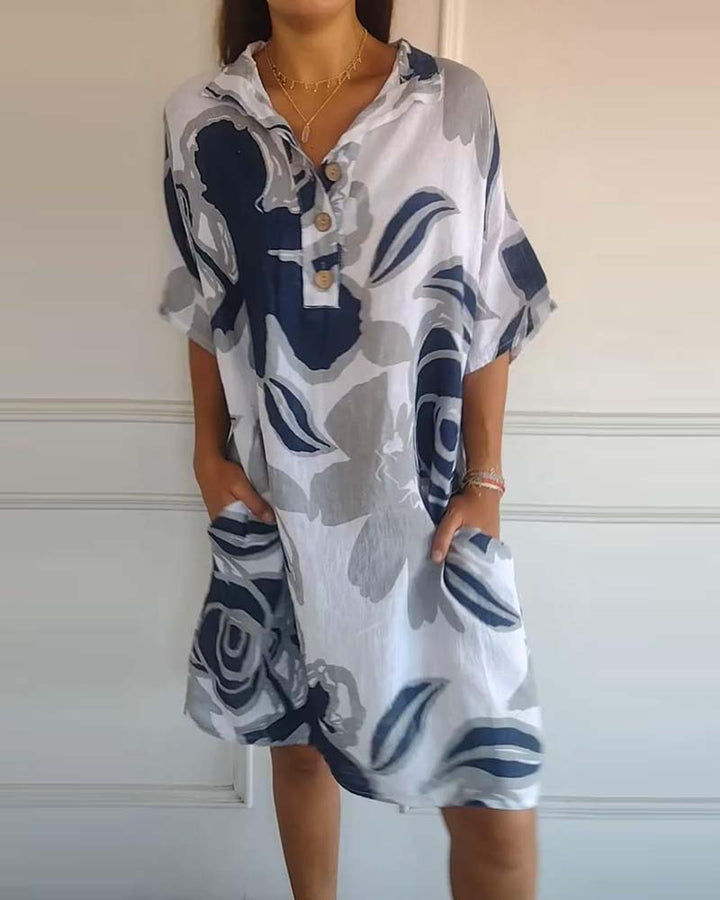 Levoire | Robe À Imprimé De Pot De Fleurs Avec Poches Revers