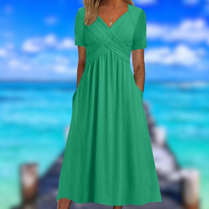 Levoire | Robe croisée à manches courtes Verde