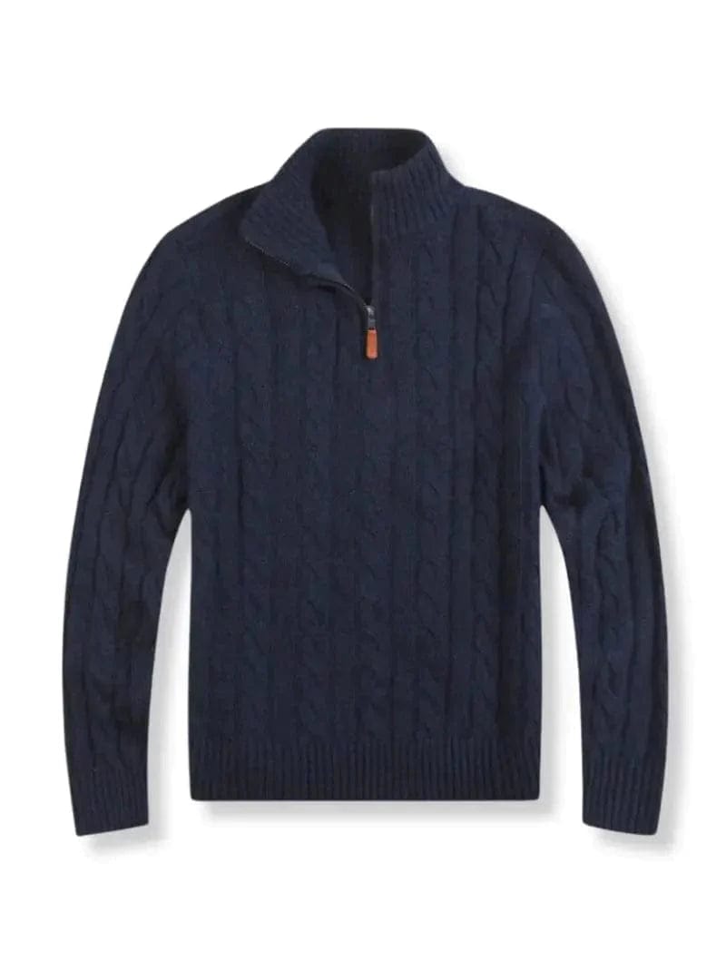 Levoire | Pull en laine à col zippé à manches longues plus chaud Gris de mer