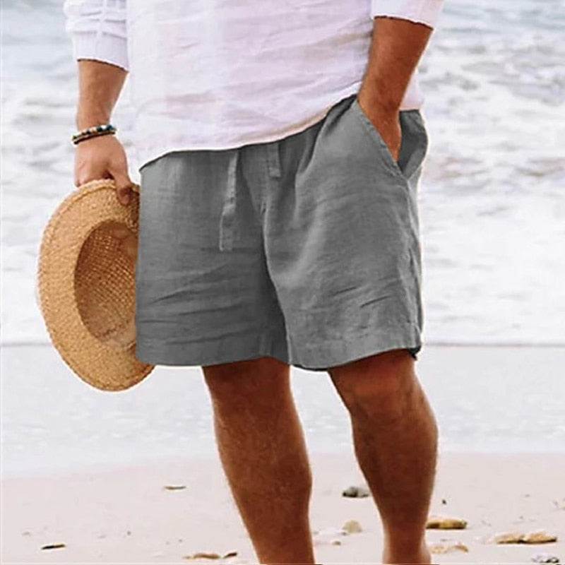 Levoire | Shorts d'été pour hommes Shorts chino en lin élégants pour hommes Gris clair