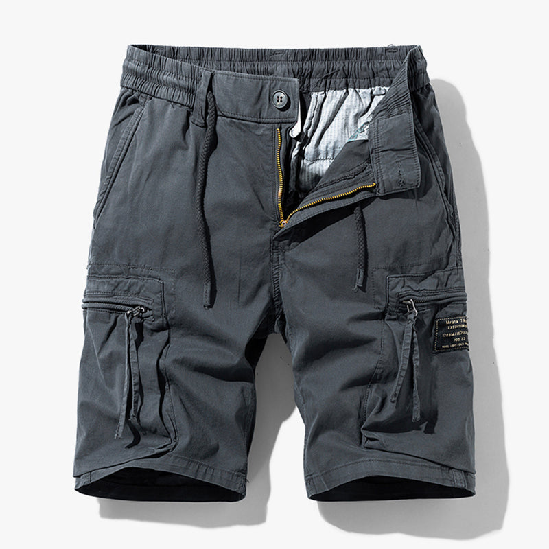 Levoire | Short léger d'été cargo pour hommes avec poches pratiques Gris