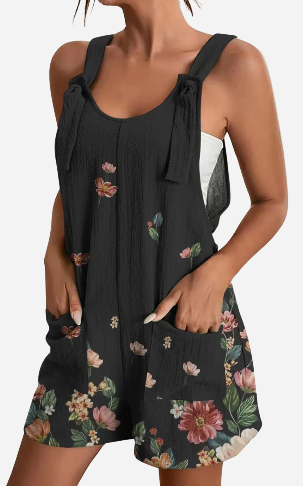 Levoire | Robe Courte À Fleurs Pour Femmes Élégance Et Fraîcheur En Été Noir