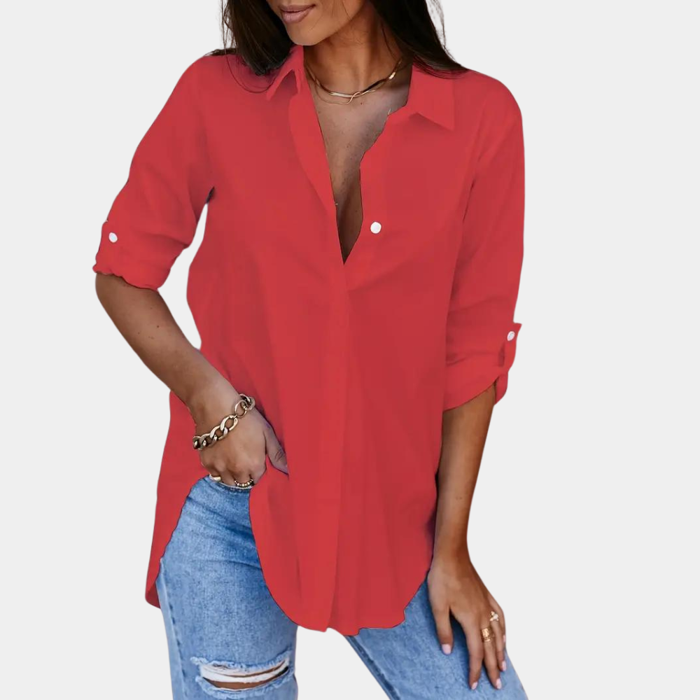 Levoire | Chemisier femme à manches longues col classique Rot
