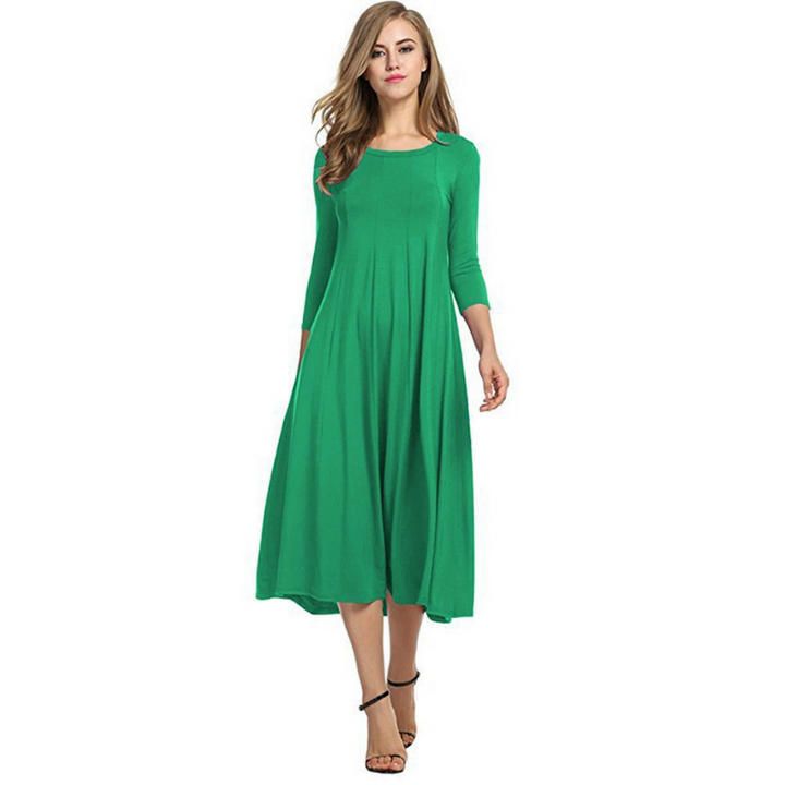 Levoire | Lssig Chic Styl Robe Trois Quarts Vert